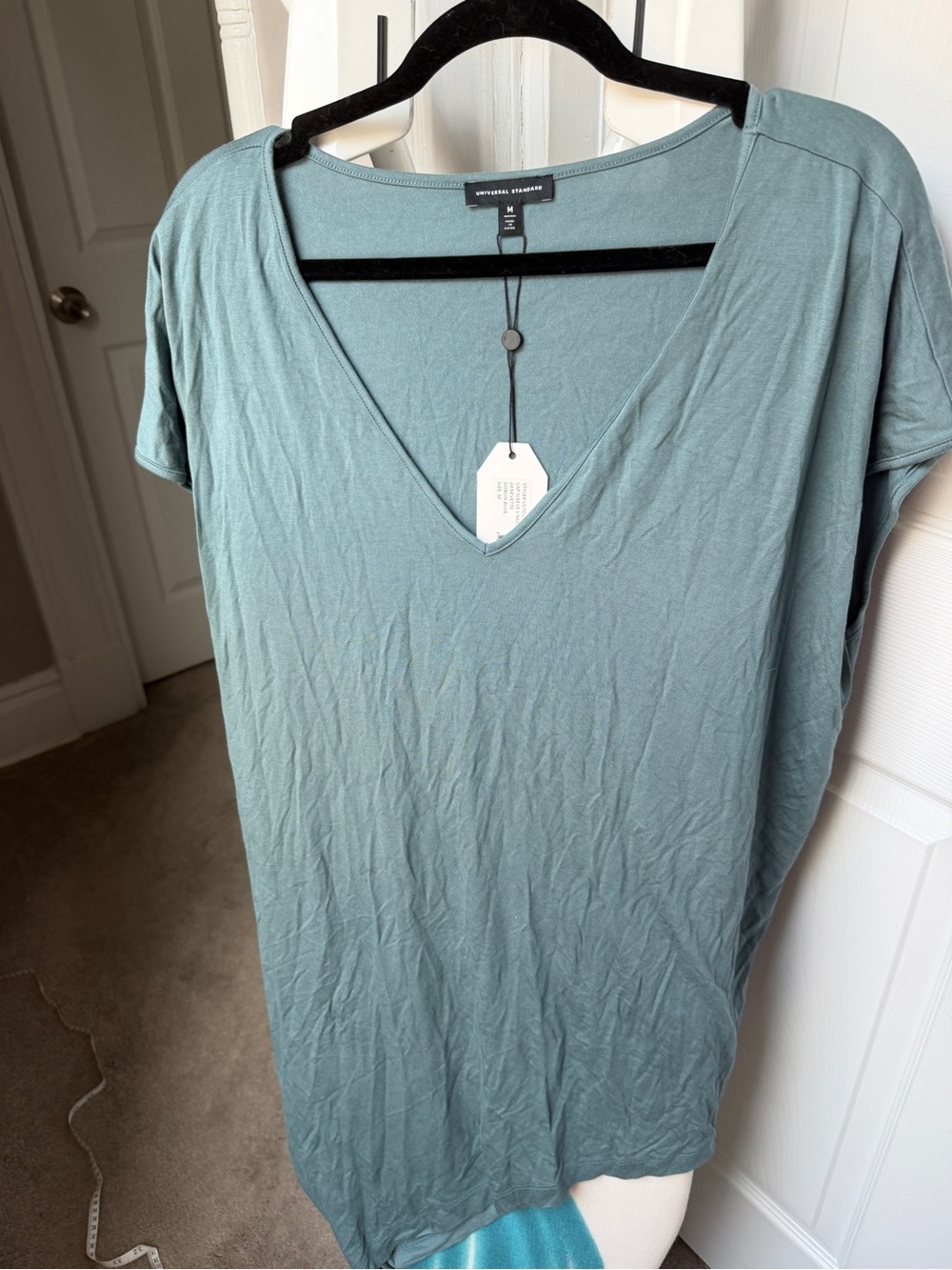 Universal Standard Asymmetrical V-Neck Top — Size M | NWT | Goblin Blue